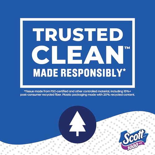 Image of Scott 1000 Trusted Clean Toilet Paper, 32 Rolls, 1000 Sheets per Roll
