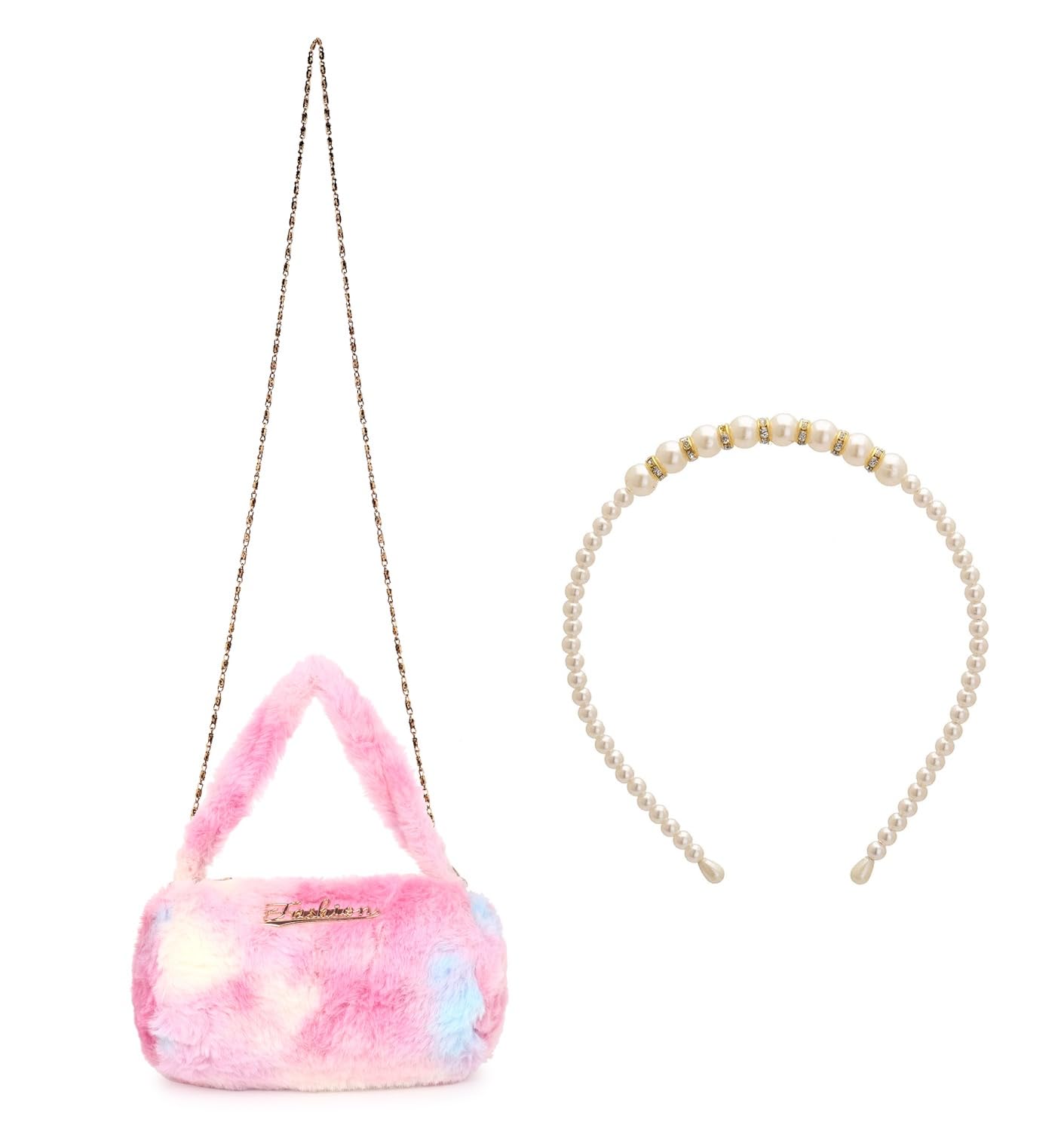Cute Tiny,small fur multicolour sling Bag With Chain/Handbag/Crossbody Sling Bag/Purse/Stylish Bags for Girls-image-12