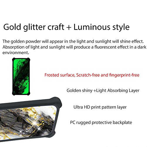 Image of Aroepurt BLU G33 Case Compatible with BLU G33 Phone Case Cover [Hard PC + Soft Silicone][Ring Support] [Gold Glitter+Luminous] JSH-HDL