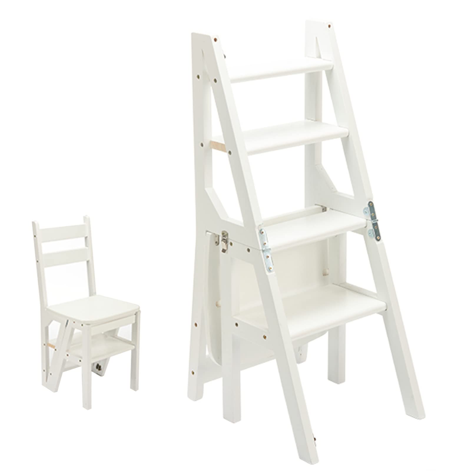 Silla De Escalera Plegable De Madera Convertible De 4 Niveles Escalera Plegable Soporte De Exhibición para Taburete De Casa Y Estante De Almacenamiento (Color : B, S : 90 * 35 * 45CM)