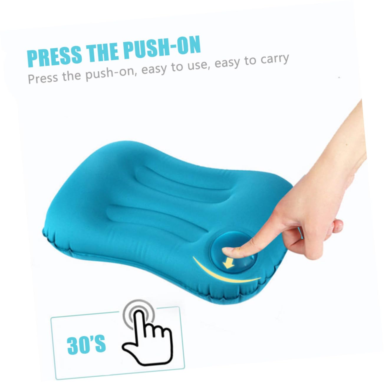 3piezas Almohada Inflable De Viaje Plegable y Ligera Cojín Ergonómico para Acampada y Oficina para Descanso Coche y Senderismo Diseño De Presión para Inflado Rápido