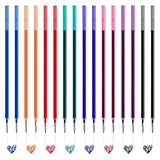 16 Pièces Recharges de Stylo Effaçables de Couleur, Encre Gel Thermosensible 0,7mm, 8 Couleurs (Noir Bleu Rouge Vert Violet Fuchsia Ciel Orange), compatible avec Legami