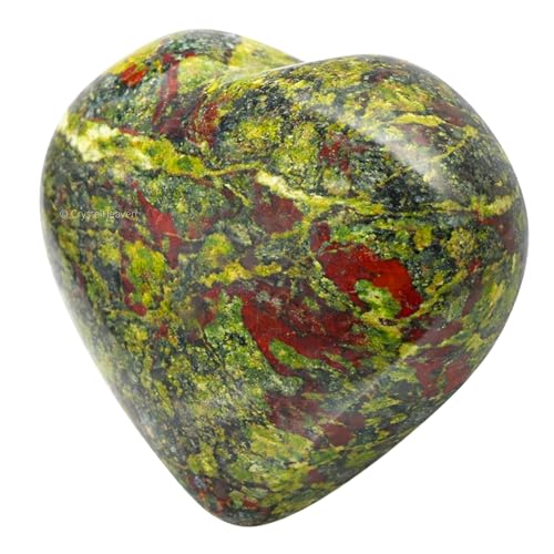 Image of Crystal Heaven Certified Dragon Bloodstone Heart Palm Pebbles Stones For Anxiety Stress Relief Massage-Aaa Grade Original Healing Gemstone Agate Heart Palm Stone For Yoga Meditation Spiritual