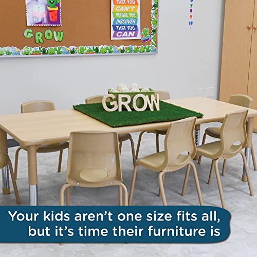 Image of Children's Factory 30 inchx72 inch As We Grow School Table, Maple-Tan, AB6604NT, Adjustable Height 16 inch-22 inch H, Kids Daycare, Preschool or Classroom Activity or Study Table