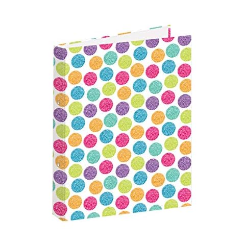 Ring Binders 2 Rings a4 Ring Binders Fashion Kaleidoscope A4 Files Harback Cover Files Ring Binders School and Office folders Colourful Patterened A4 Ring Binders (Colourful Designed Circles) Cover