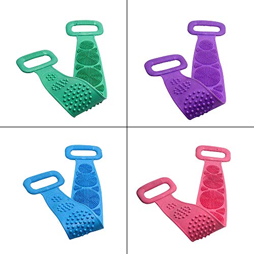 Btuty Esfregão dorsal de silicone, banho de chuveiro Escova de silicone para massagem corporal Toalh