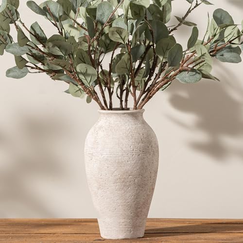 Vanselia Ceramic Flower Vase Home Decor - Large Tall Farmhouse Table Vases Rustic...