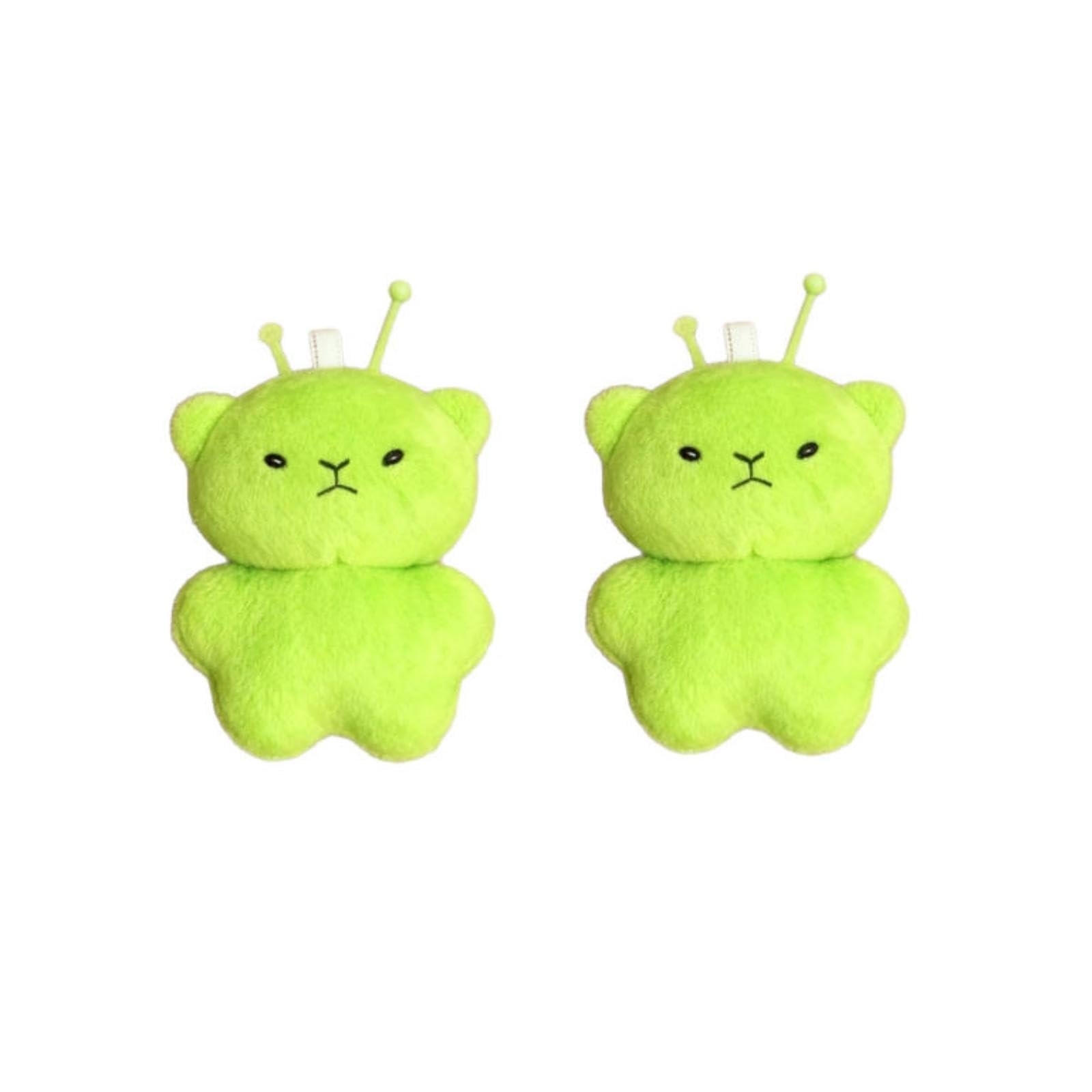 VBRYUAW Cute Alien Cat Plush Keychain Soft Kawaii Mini Meme Backpack Charm Lovely Cartoon Bag Handbag Charms, Green Cat Plush Keychain Purse Charm, Cute Bag Charms Gifts for Women