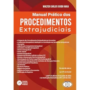 Capa do livro Manual Prático dos Procedimentos Extrajudiciais Doutrina e Prática 2024
