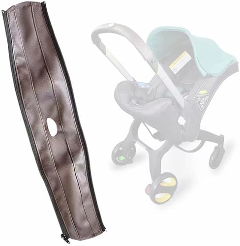 Miniatura 6 de Funda de piel sintética con cremallera extraíble para manillar, compatible con asientos de automóvil y cochecitos Doona (marrón)