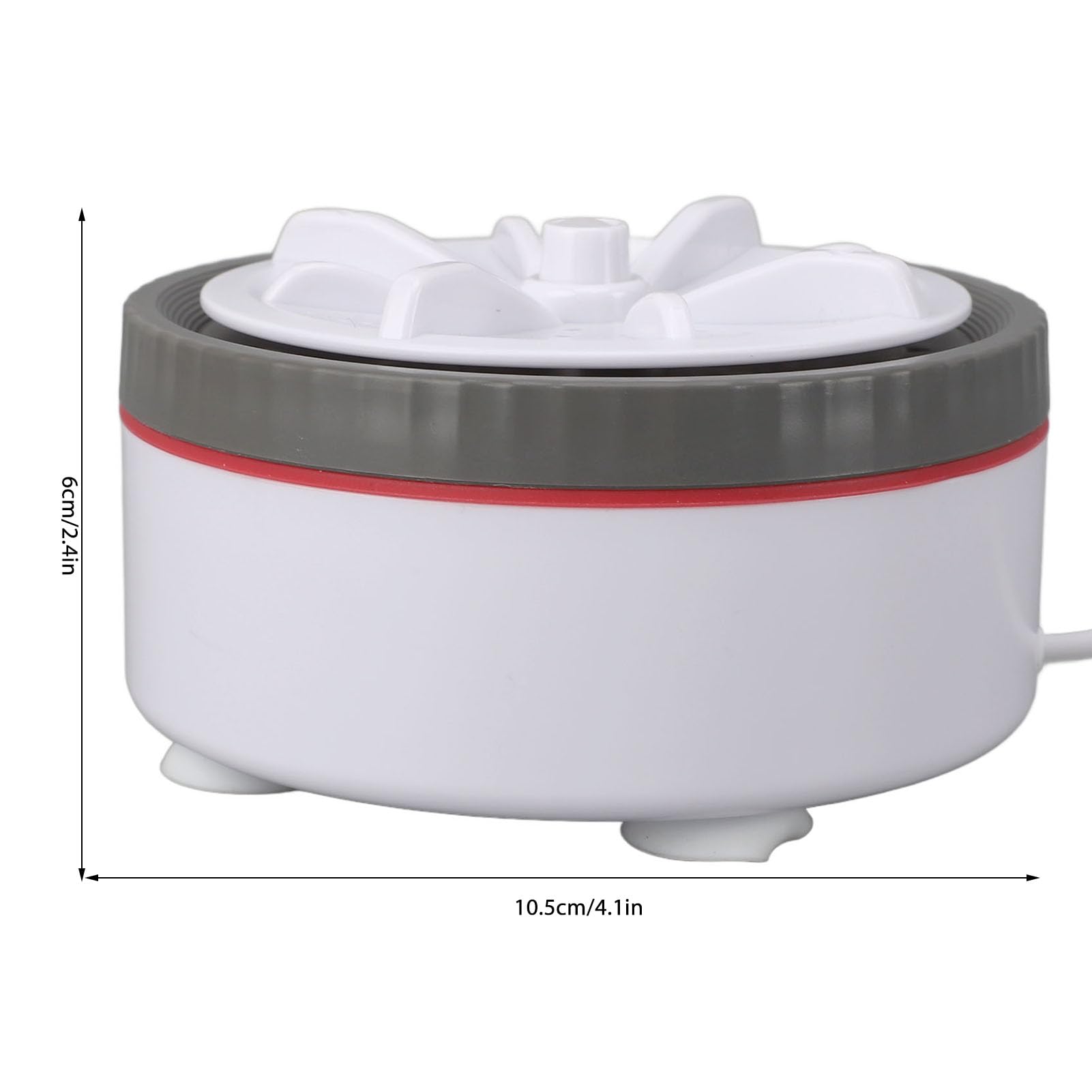 Phefop Mini-Waschmaschine, Tragbare Waschmaschinen mit USB für Reisen, Business, Camping, College, Ultraschallreinigung, Socken, Unterwäsche, Handtücher, Babykleidung, Obst, Geschirr, (GRAY) - 4