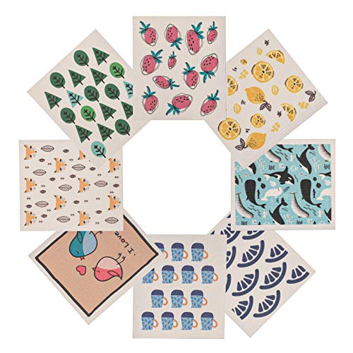 Schwedisches Geschirrtuch, YAIKOAI 8 Stück Mehrere Schwammtücher schwedisches Geschirrtuch, waschbar und wiederverwendbar, umweltfreundliches schwedisches Küchentuch, ​ für Küche, Fenster, Bartheke Cover