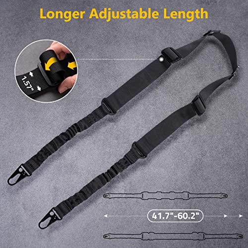 CVLIFE Two Point Rifle Sling with 45° Anti-Rotation Swivels Elastic Cord - image 3