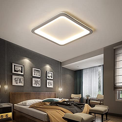 Plafonnier LED ultra-mince carré à intensité variable 3 couleurs