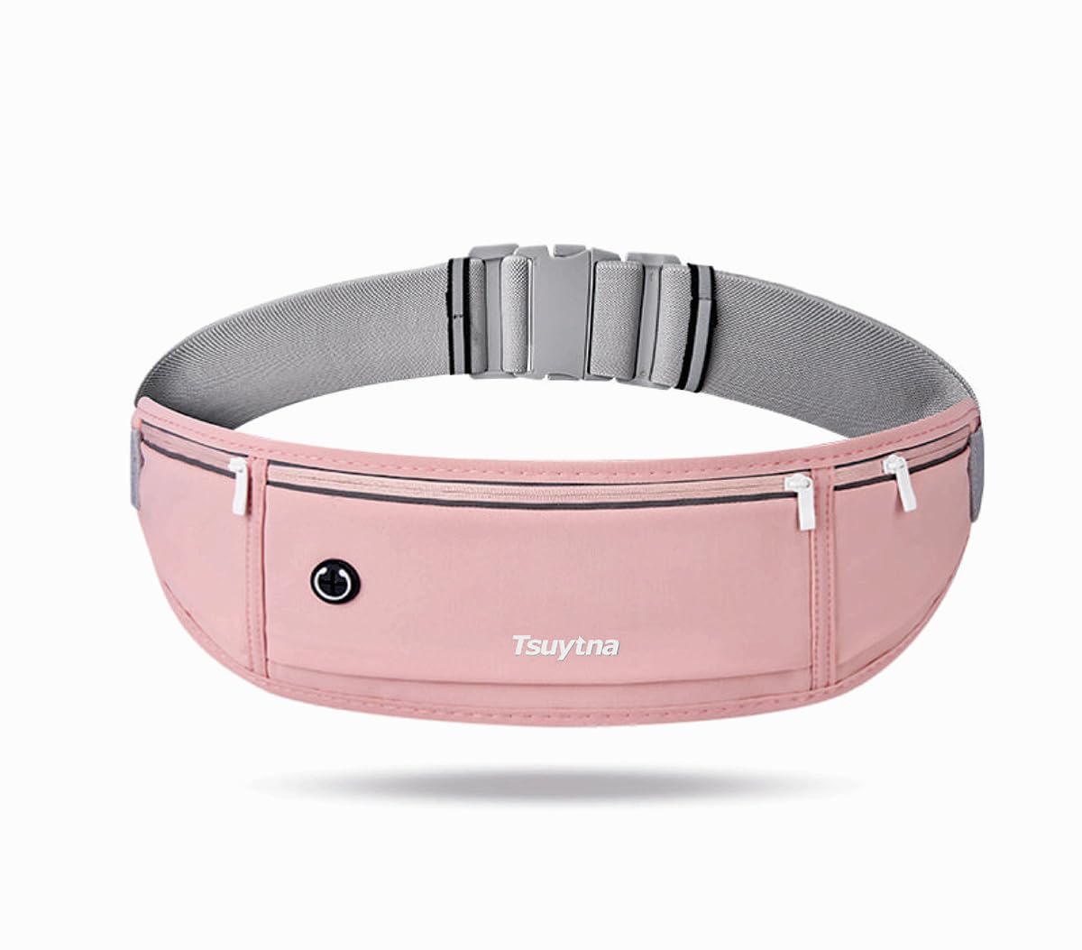 TSUYTNA Running Belt for Women & Men - Slim Phone running belt with Water-Resistant Phone Holder, 3 pockets Adjustable Waist Strap, Reflective Safety