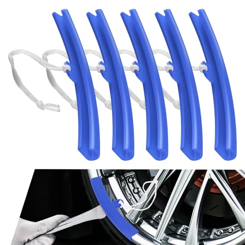 Lxsloet 5PCS Car Tire Changing Rim Protector, Wheel Rim Protector, Tire Changer Guard Edge Savers, Car Exterior Accessories 15cm Fixing Tyre Rim Protective Cover for Motorcycle SUV Sedan (Blue)