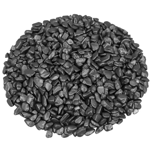 Image of Decorative River Rocks & Landscaping Pebbles for Potted Plants | Smooth Polished Pebbles for DIY Resin Art, Vase Fillers, Aquarium Gravel, and Potted Plants(Black, 5 Pounds)