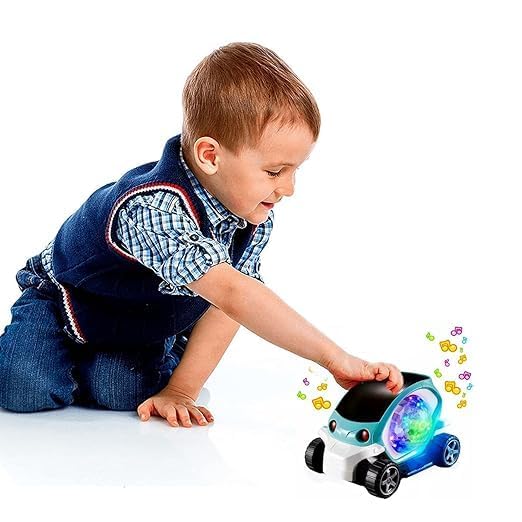Image of Prime Musical 360-Degree Rotating Stunt Car Bump and Go Toy with Flashing Light & Music with Colorful Lighting for Kids (Stunt Car)
