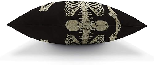 Miniatura 5 de AOYEGO Funda de almohada con diseño de esqueleto humano, anatomía de calavera, gesto espeluznante, horror, huesos corporales, postura, 18 x 18