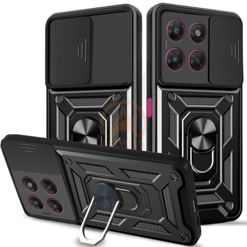 Image of Armor Bumper Back Cover Case for Motorola Moto G77 Power 5G Rotating Camera Cover, Ring Holder & Kickstand | Heavy Duty & 360 Degree Protection Back Cover (Black)
