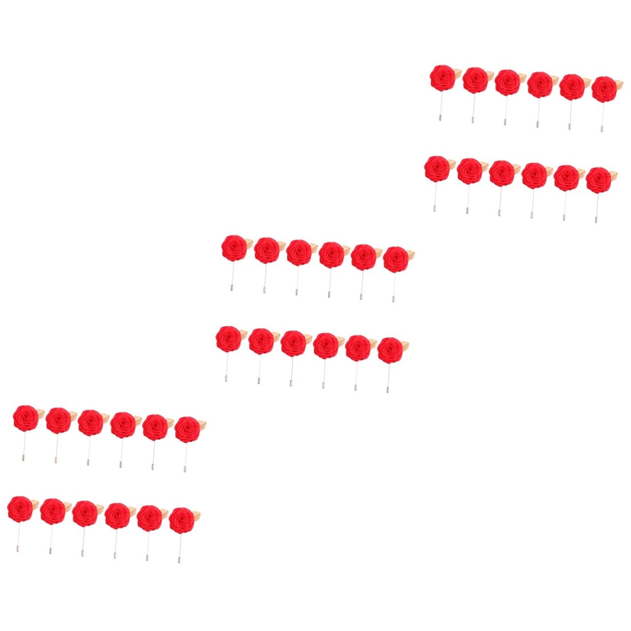 SOIMISS 36pezzi Spille Decorativa Tessuto Forma Di Rosa Per Abbigliamento Spille Per Giacche Vestiti e Accessori Da Cerimonia Rosso