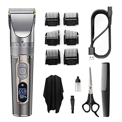 BOLUONI Hair Clippers - Professional Hair Clippers for Men, Electric Hair Trimmer for Men Haircut, Cordless Rechargeable Hair Cutting Kit for barbers with LED Display
