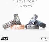 Vista 2 de Enso Rings Anillo de silicona de Star Wars – Te conozco – Diseño cómodo y flexible – Aurebesh – Perla Negra – Talla 3