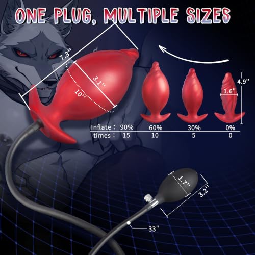 Inflatable Butt Plug Large Safe Expanding Anal Plug Adjustable Size - Image 3