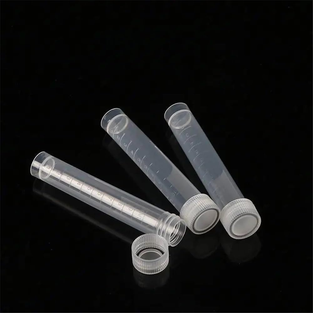 Lote de 50 o 100 tubos criogénicos de plástico de 10 ml for laboratorio con tapa roscada for experimentos.(10ml 100pcs)