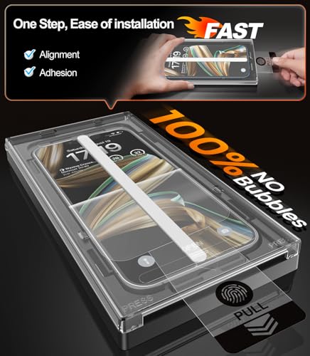 Image of EZ-GLAZ-4 Pack for iPhone 16 Pro Privacy Screen Protector[6.3 inch] 9H+ Hardness 12FT Military Grade Shatterproof Long Durable Tempered Glass Film with Flawless Fit Box,Scratch Resistant
