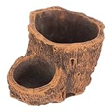 VALICLUD Blumentopf aus Zement mit Baumwurzel Optik Kleiner Kräutertopf für Drinnen und Draußen Rustikales Sukkulenten Pflanzgefäß Langlebiger Vintage Pflanzer