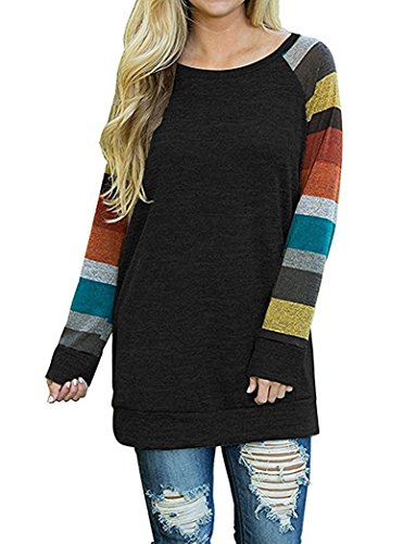 VEIMEILI Women's Cotton Knitted Long Sleeve Lightweight Tunic Sweatshirt Tops
