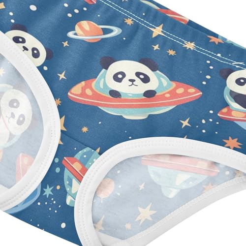 Wusikd Cartoon Panda Space Girls' Underwear Cotton Starry Sky Girls Briefs Soft Toddler Underwear 2T4