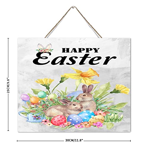 Plaque en bois Happy Easter cadeau de Pâques idéal pour décoration intérieure - 3