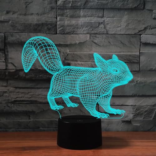 Lámpara de Mesa Ilusión 3D Squirrel con Control Remoto miniatura 6