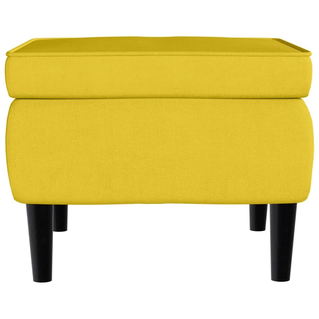 Sillón orejero con Taburete Terciopelo Amarillo Mostaza
