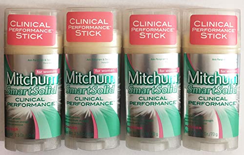 Mitchum For Women Smart Solid Anti-Perspirant Deodorant Powder 2.50 oz (Pack of 4)