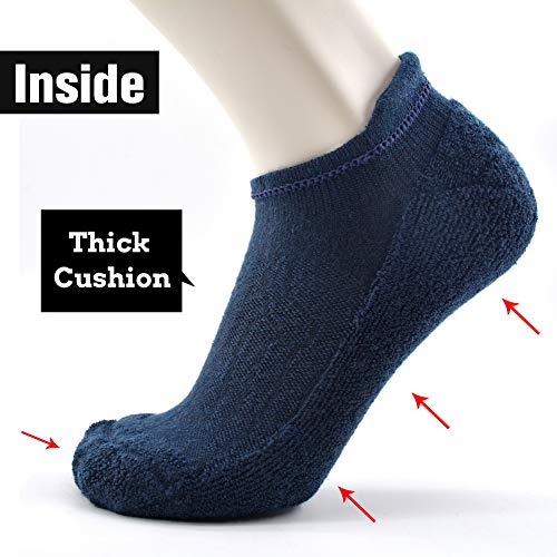 Image of Busy Socks Merino Wool Compression Support Ankle Running Hiking Socks for Men Women, Soft Thick Cushion Tab Socks 3 /6 Pairs