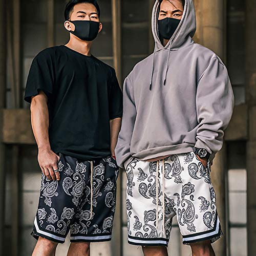 MECH-ENG Men's Paisley Shorts Athletic Casual Workout Gym Basketball Shorts Bandana Drawstring Shorts3