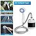 Walbest Portable Shower for Camping, Battery Powered Portable Outdoor Showers, Handheld Rechargeable Camping Shower, Waterproof Camp Pump with Showerhead for Hiking, Travel, Car, Pet White