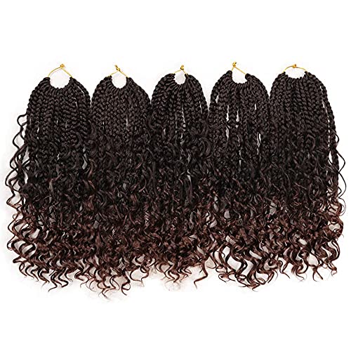 Goodear 6 pacotes de 35,5 cm de caixa de crochê com pontas encaracoladas, caixa de tranças boêmias p