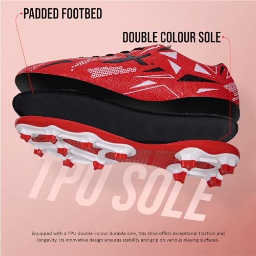 Image of Vector X Trigger Football Shoe /Studs, Double Colored TPU Sole, Padded Footbed, Premoulded Heel Shoe for Men