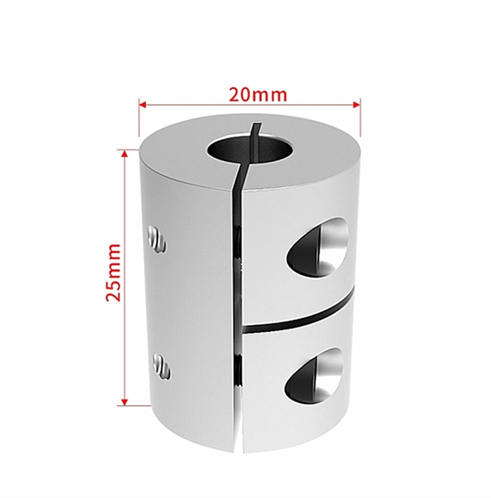 Rigid coupling,Stainless steel rigid coupling 1pcs D20L25 Rigid Shaft Coupler 3D Printer Lead Screw Stepper Servo Motor Coupling(D20L25-4x8)