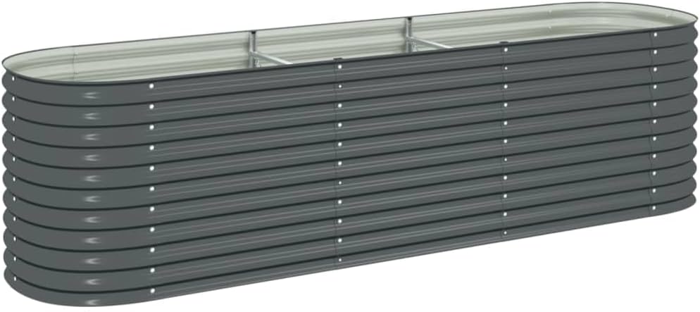 Garden Raised Bed 126"x31.5"x31.9" Galvanized Steel Gray,Galvanized Steel Garden Raised Bed for DIY Gardening Enthusiasts Gardening Pots & Planters