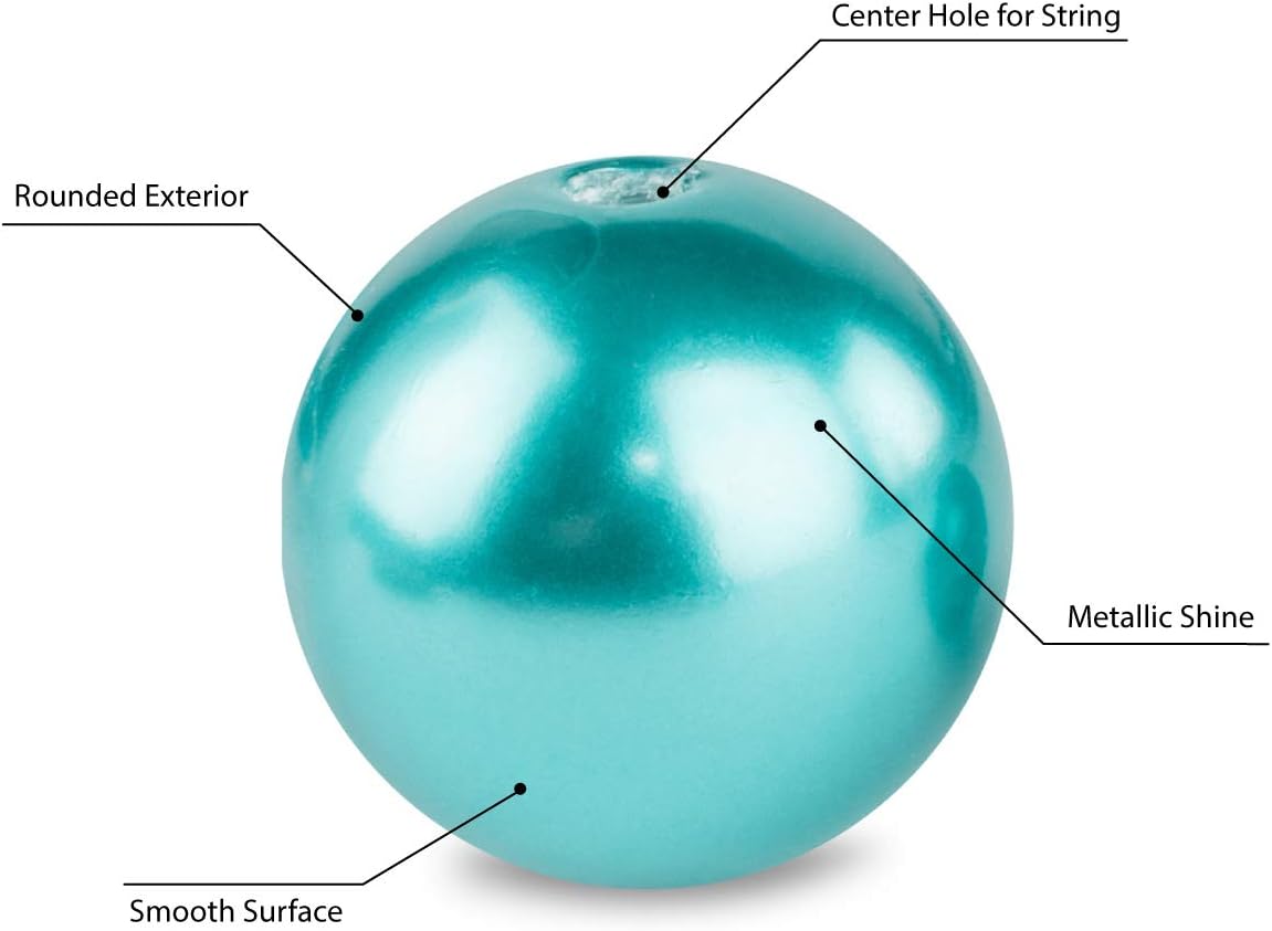 Super Z Outlet Elegant Glossy Polished Pearl Beads for Vase Fillers, DIY Jewelry Necklaces, Table Scatter, Wedding, Birthday Party Home Decoration, Event Supplies (8 Ounce Pack, 70 Pieces) (Turquoise) - Image 4