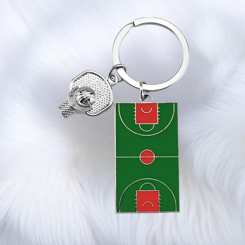 Novelty Enamel Basketball Court Keychain Gifts Funny Sports Keyring for Purse Car Keys Accessories Charms image 5