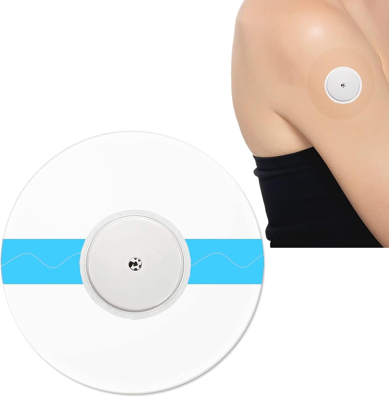 Freestyle Libre 2 Sensor Covers 20 Pack, Latex Free Hypoallergenic Waterproof Adhesive Patch for Libre 2/3 Sensors, CGM Cover Protective Transparent Tape 14 Days Long Stay, No Holes or Adhesives -