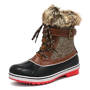 DREAM PAIRS Women’s River 3 Brown Mid Calf Waterproof Winter Snow Boots Size 9 M US