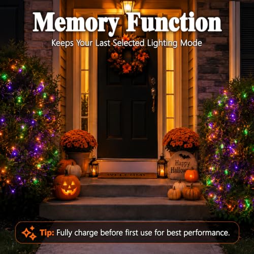 Amazon Haul: 2 Pack cshare Halloween Solar Fairy Lights 16.4FT 50LED Each, Orange Purple Green Halloween Lights Waterproof Outdoor Black Wire String Lights - image 3