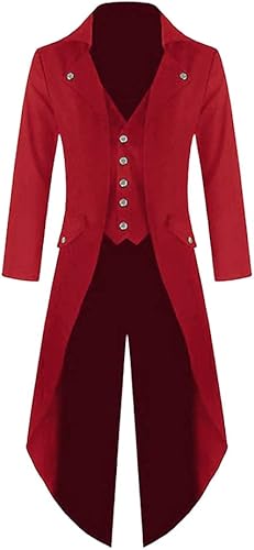Chaqueta estilo victoriano steampunk para hombre, diseño gótico, disfraz de frac, esmoquin vintage, vikingo, pirata renacentista, abrigos de